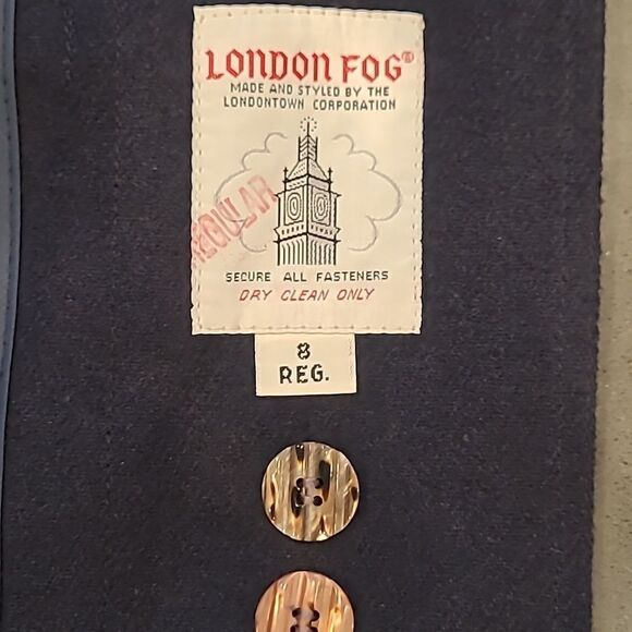 London Fog sz 8 reg Stylish Purple Long Coat with removable liner - Picture 14 of 16